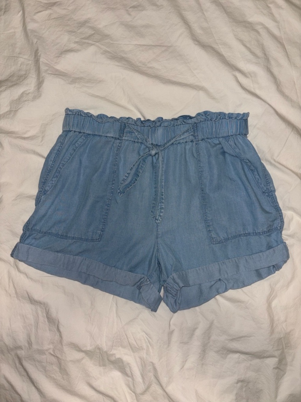 Light Blue Women's Drawstring Waist Shorts